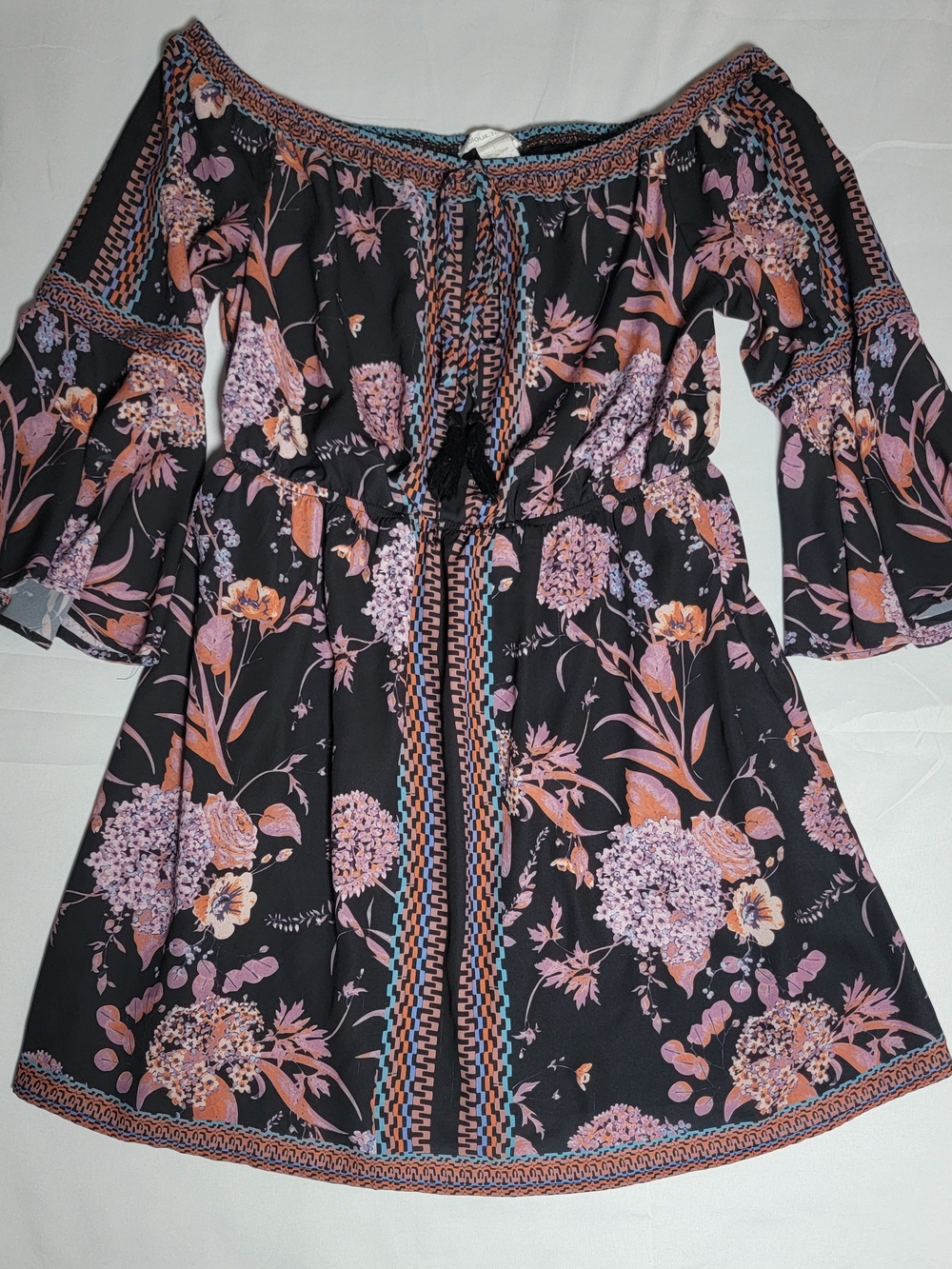 Y2K Jealous Tomato Off Shoulder Floral Mini Dress Womens Size Large